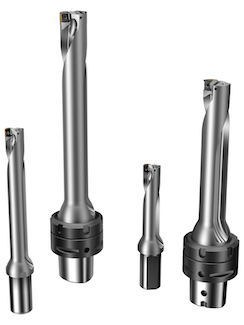 CoroDrill DS20 collection image, with different lenghts and diameters, ISO shank and MDI interface