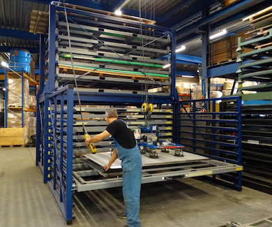 Eurostorage U.S. licensee Athena Manufacturing manufactures custom storage-and-retrieval systems