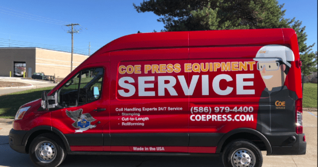 COE Press Equipment, regional service hubs, service vans
