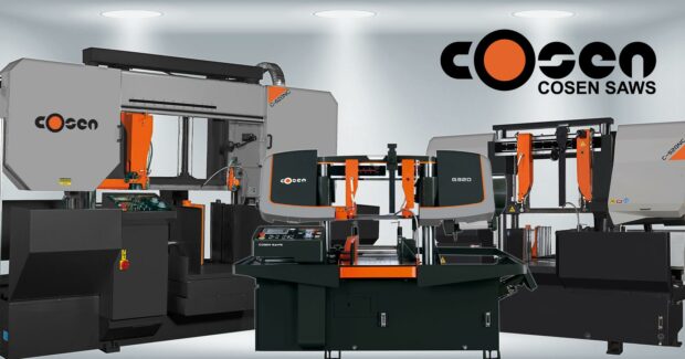 Automatic dual column band saws, Cosen Saws, V_Drive Technology, Cosen USA, COSEN SAWS USA, Cosen Saws North America, Cosen Saws International, Cosen Saws, V_Drive Technology, G320, C-320NC, C-420NC, C-520NC, C-620NC, automatic band saw, automatic band saws, industrial sawing equipment, automatic dual columns band saws, harder materials, longer blade life, reduced tooling costs per piece cut, tighter tolerances