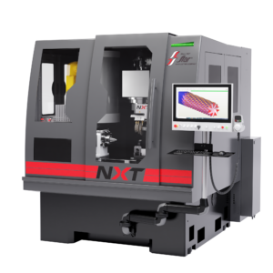Versatile Competitive 5-Axis Tool Grinder, Star Cutter Co., NXT 5-Axis Tool Grinder, large grind zone, large diameter wheels, competitive price point, Auto HSK, clearance-optimized flip-up, air-actuated tailstock, Flexium Tools, NUMROTO 4.3.0, ESPRIT CAD/CAM, freeform grinding, 3D simulation, NXT 5-Axis Tool Grinder, FANUC robotic automation
