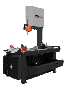 Cosen Saws North America, V-1822 Vertical Tilt-Frame Band Saw, vertical saw, miter cuts, increase blade life, provide efficient cuts, accept high lateral pressure, wire blade brush, one-person blade change