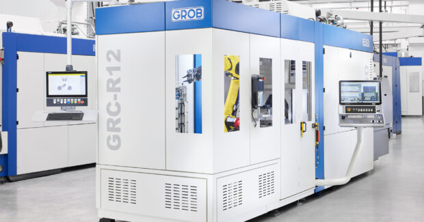 GROB Systems, Inc., GRC-R12 Robot Cell, GROB G150 5-Axis Universal Machining Center, horizontal machining center, G-series Universal line, Derek Schroeder, automation solutions, manufacturing cells