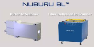 NUBURU BL-1000-F, 1 kW blue laser, high speed, micron-scale conduction welds, battery manufacturers, cell phone manufacturers, electronic component manufacturers, 2D galvo scanning heads, blue laser technology
