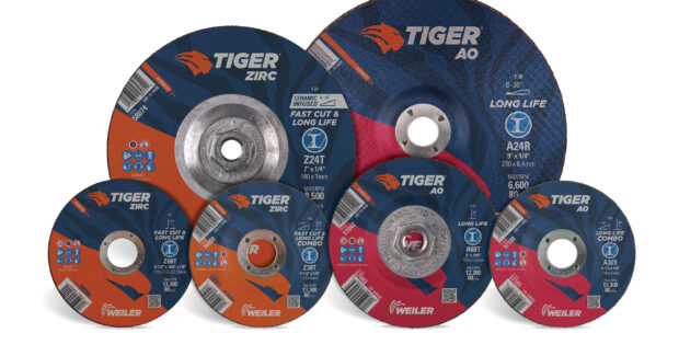 Weiler Abrasives, Tiger 2.0 zirconia alumina and aluminum oxide cutting, heavy equipment fabrication, grinding and combo wheels, metal fabrication, anti-chipping technology