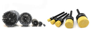 Abrasive Tools for Precision Finishing and Deburring, Brush Research Manufacturing, FLEX-HONE® Tool, cross hole deburring, finish and deburr simultaneously, 4 mm-to-36”, CBN abrasive, Nampower End Brushes, Nampower Premium Abrasive Nylon