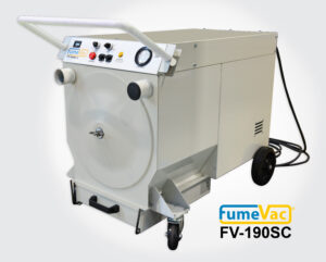 New Portable Continuous Duty Unit for Weld Fume Extraction, FumeVac FV-190SC-1, FV-190SC-2, Hastings Air Energy Control Inc., ErgoMax guns, high-speed brush-motor, fume extraction up to 115+ CFM at the gun 195+m3/hr, Low noise level 78dB @ 5’, high-performance brushless motors, robotic welding applications