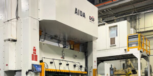Big Rapids Products, AIDA Servo Press, metal stamping and assembly, AIDA 630 Metric ton progressive die direct-drive servo press, AIDA/Allen-Bradley PLC, DSF-M2-6300 press