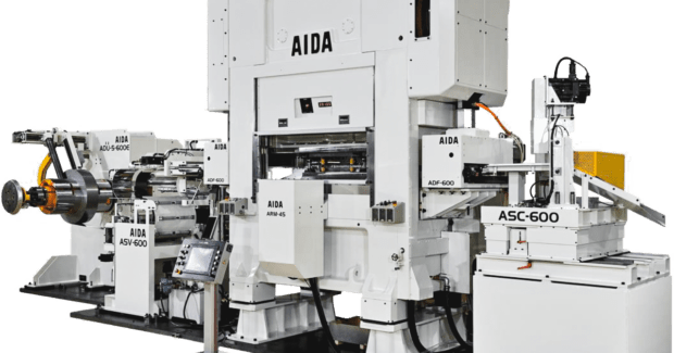 AIDA ENGINEERING Ltd., AIDA-America, EV drive motor core high-speed press, automated production, Nikkan Kogyo Shimbun